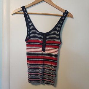 American Eagle Red White Blue Stripe Tan